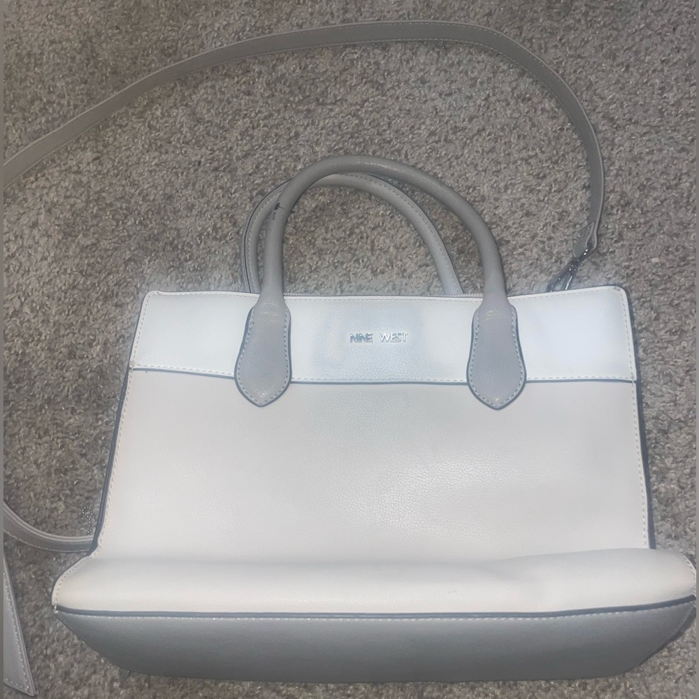 Nine West White, Light Brown , and Grey Shoulder Bag. - Picture 2 of 5